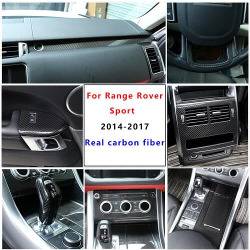 Real Carbon Fiber For Land Rover Range Rover Sport 2014-2017 Car Center Console Panel Cover Trim Parts Left Hand Drive