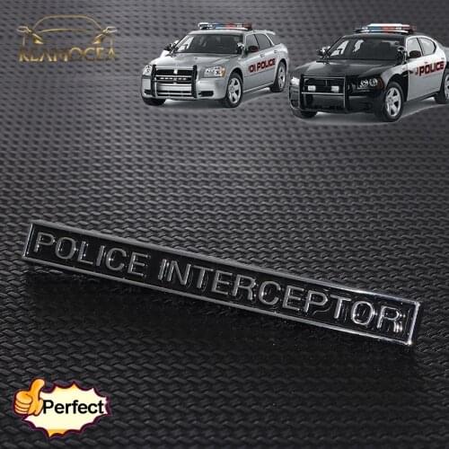 Reamocea 1Pc POLICE INTERCEPTOR ABS Emblem Badge Car Trunk Sticker Fit For Ford Series Car Styling Decoration