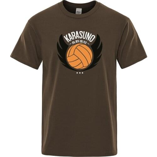 Retro Breathable T-Shirts Man Anime Haikyuu Karasuno Printing Clothing Casual Breathable T Shirt Vogue Vintage Hot Men Tshirts
