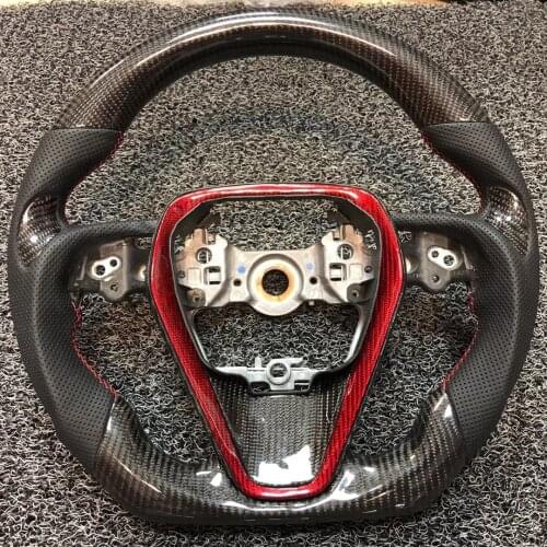 OEM Cuatomized Real Carbon Fiber Sports Steering Wheel Alcantara Leather compatible for Toyota Avalon Camry Corolla 2019-2020