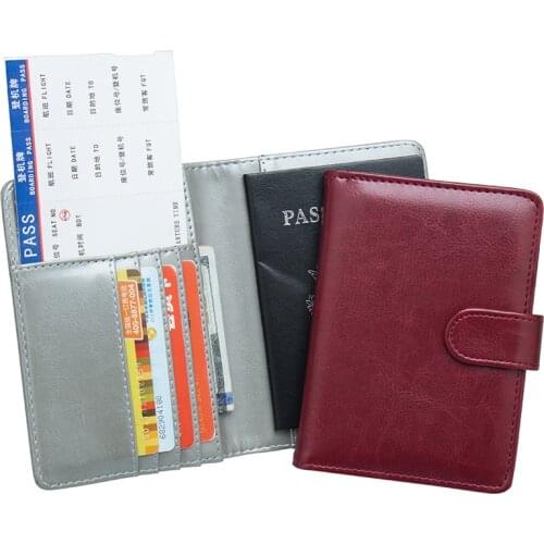 Soild Dark Red Soft Oil National Passport Cover Built In Rfid Blocking Protect Personal Information (Custom Available)