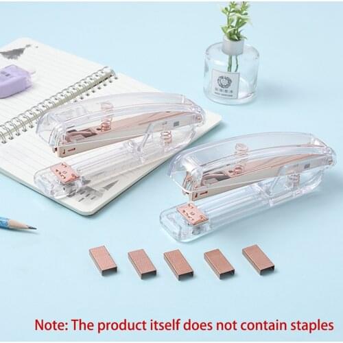 Rose Gold Stapler Edition Metal Manual Staples Office Accessories Stationery