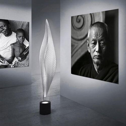 Light luxury, extremely simple, clear light acrylic soft decoration art fan shape post-modern living room bedroom floor lamp