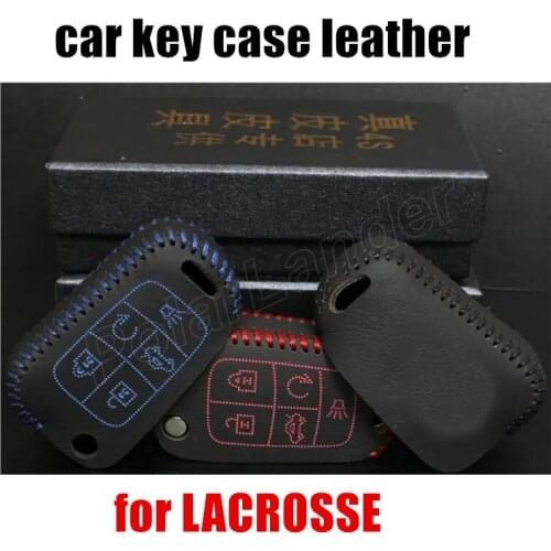 Only Red genuine leather car key case fit for BUICK NEW LACROSSE leather cover sewing by hand fashion goods best gift