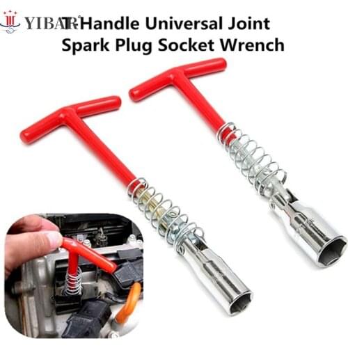 Universal 16mm/ 21mm Spark Plug Removal Tool Spanner Socket Wrench T Grip Handle Flexible Spanner Socket T Handle T Bar