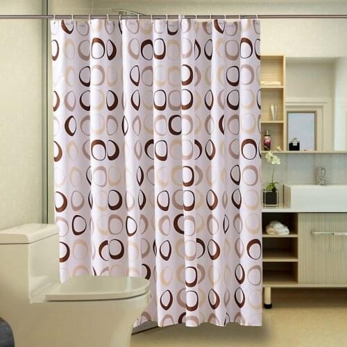 Circles Print Shower Curtain Geometric Waterproof Bath Curtains Bathroom For Bathtub Bathing Cover Extra Large Wide Hooks