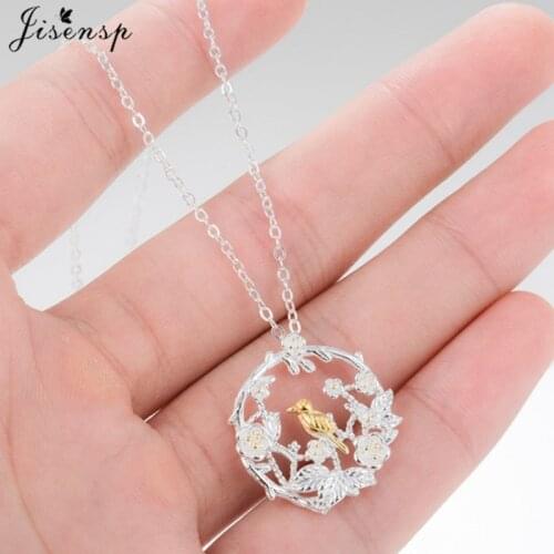 Bohemian Fashion Silver Color Birds Necklace for Women Cute Animal Pendant Necklaces Daisy Flower Collar Jewelry colar feminino