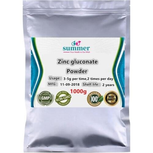 1000g Pure Zinc Gluconate,Zinegluconate;Gluconic Acid rubozine;Rubozinc for growth retardation, malnutrition,Wilsons disease