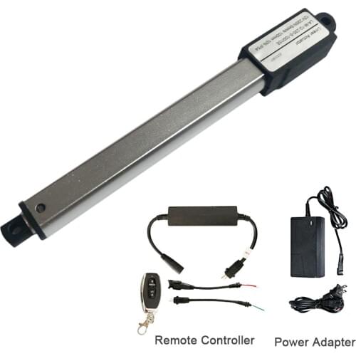 12V Mini Linear Actuator With Remote Control And Power Supply 10MM-100MM 8N-128N IP54 Built-in Limit Switch Electric Push Rod
