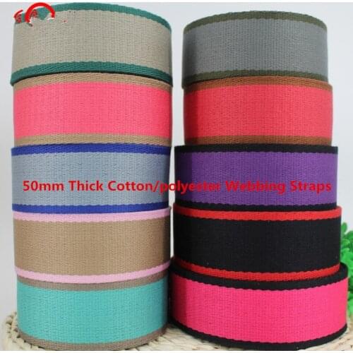 2 yard 50mm Thick Cotton/polyester Webbing Straps Tape Bag Shoes Ribbon Belt Waistband Webbing Upholstery furniture