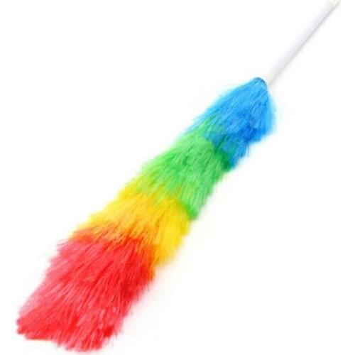 2021 Adjustable Microfiber Dusting Brush Rainbow Feather Duster Air-condition Household Furniture Cleaning Accessories