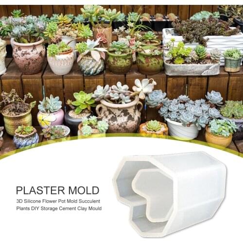 3 Styles Mold Arts Flowerpot Silicone Succulent Flower Pot Mold Manual Clay Handicraft Cement Concrete Bottle Mould