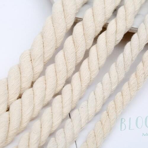 6/7/8/10/12mm Thick Cotton Rope Cords Craft Twist Thread DIY Handmade Macrame String for Luggage portable curtain rope Accessory