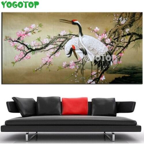 5D DIY Diamond Painting Plum blossoms and cranes Diamond Mosaic Cross stitch Square round diamond Rhinestone Home Decor YY4876