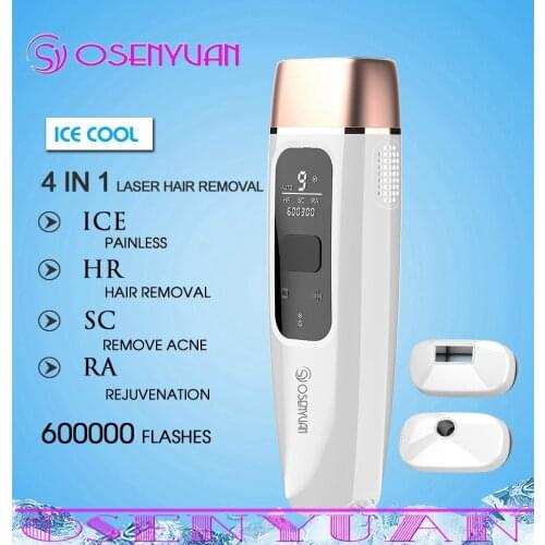 2020 NEW Icecool 4in1 IPL Laser Hair Removal Machine Laser Epilator Hair Removal Permanent Electric Depilador a laser Free gift