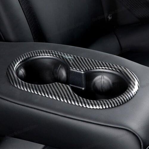 Lsrtw2017 Car Armrest Rear Water Cup Slot Frame Trim Styling for Tesla Model 3 Model Y 2020 2021 2022 Accessories Auto Parts
