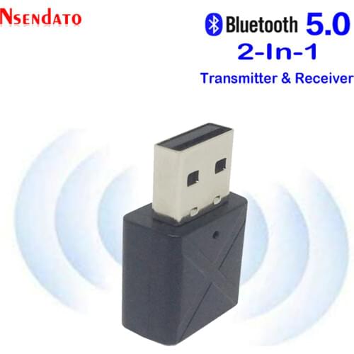 Wireless Bluetooth 5.0 Audio Receiver Transmitter Mini USB 3.5mm 2 in 1 Stereo Bluetooth Resiver Adapter for TV Computer Car AUX