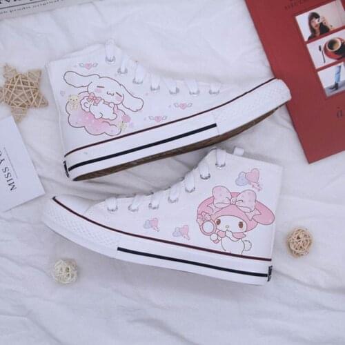 Spring Autumn New Soft Girl High-top Canvas Shoes Female Student Graffiti Hand-painted Cute Fairy Canvas Shoes Women Sneakers