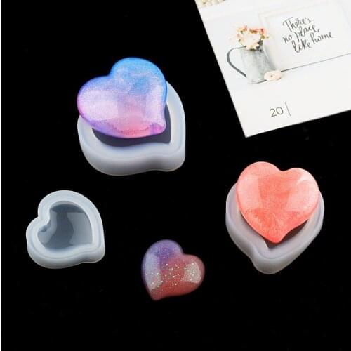 Diy Crystal Silicone Soap Mold Cake Mold Jewelry Love Highlights Mirror Size Peach Heart Silicone Molds Heart Cake Moulds