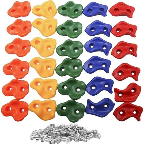Climbing Holds-Rock Climbing Holds for Kids with Installation Hardware-Climbing Grips for DIY Rock Stone Wall
