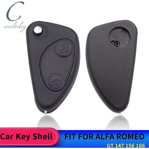 Cocolockey Car Remote Key Shell FOR ALFA ROMEO GT 147 156 166 KEY REMOTE CONTROL SHELL BLADE