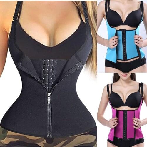 Women Waist Trainer Zipper Sweat Sauna Bustier Corset Top Body Shaper Female Slimming Vest Lingerie Bodysuit корсет женский g4