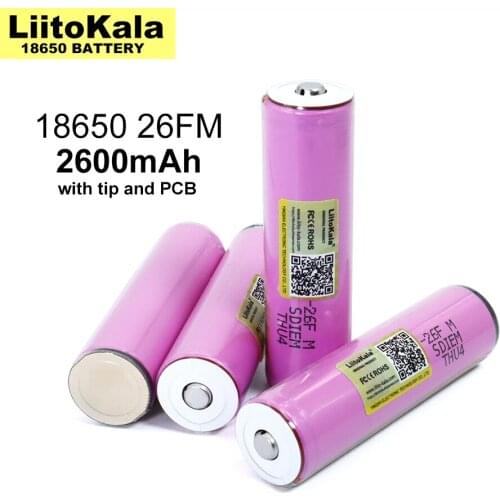 4-20PCS Liitokala 3.7V/4.2V 18650 2600mAh ICR18650-26FM Rechargeable Lithium Battery PCB Protection Board for Flashlight