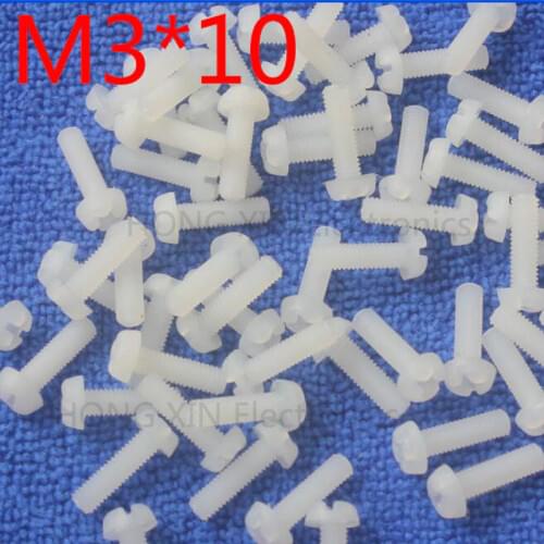 M3*10 10mm 1 pcs white Round Head nylon Screw plastic screw Insulation Screw brand new RoHS compliant PC/board DIY hobby etc