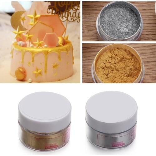 5g/Jar Edible Flash Glitter Golden Silver Powder For Decorating Food Cake Biscuit Baking Supplies Cake Decorating Color Dust