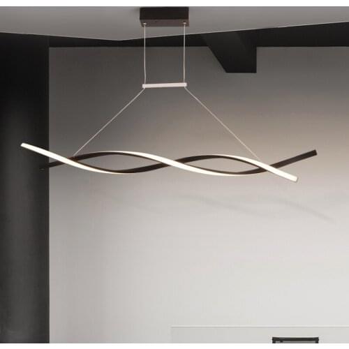 Spiral Design minimalist Chandelier Lighting Dining room Kitchen Island lustre led Suspension lamp remote control chandeliers