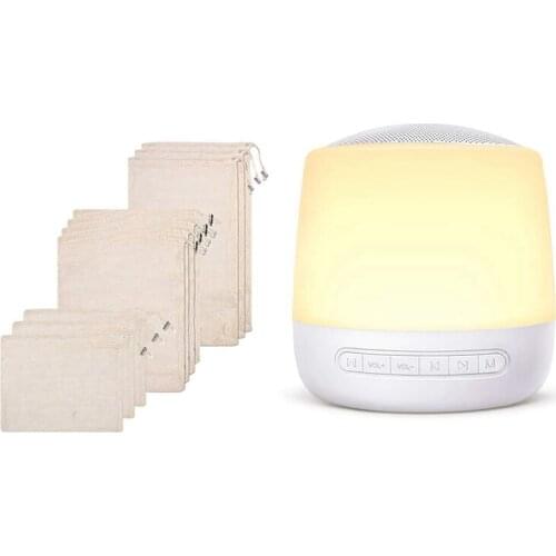 Reusable Produce Bags Set of 10 (S, L, M) with Baby Sound Machine White Noise Machine