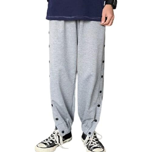 Trendy All-Match Mens Sports Breasted Pants Loose Comfortable Straight Casual Pants Bundles Basketball Training Pants