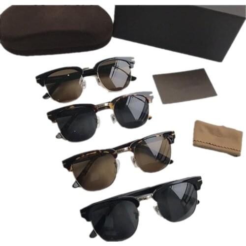 Hotsale Men Eyebrow Square Polarized Sunglasses UV400 51-20-140 for Acetates Metal Plank Goggles