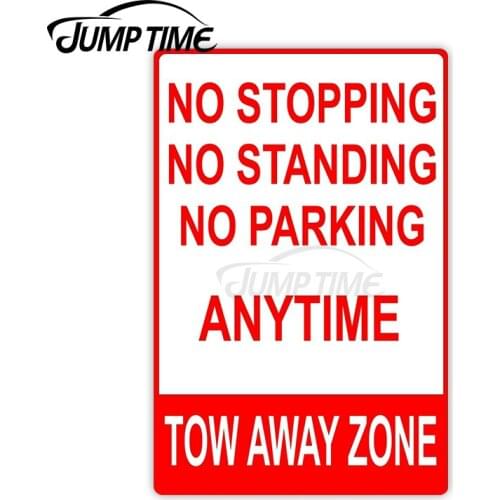 Jump Time 13 x 8.6cm Car Sticker No Stopping, No Standing, No Parking Decals Wiper Window Waterproof Vinyl Car Accessories
