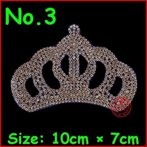 1 pcs Gold Crown Patches Motif Hot Fix Motifs Iron On Hotfix Rhinestones Patches Crystal Clothes Shoe Garment Women Wedding