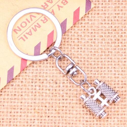New Fashion Keychain 14x15x3mm double sided telescope Pendants DIY Men Jewelry Car Key Chain Ring Holder Souvenir For Gift