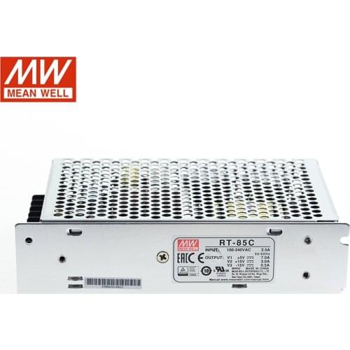 Original MEAN WELL RT-85C 87.5W Triple Output Switching Power Supply 5V 15V -15V DC 7A 3A 0.5A Power Unit Transformer SMPS