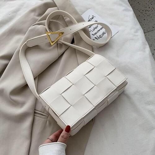 Weave PU Leather Crossbody Bags For Women 2020 Solid Color Shoulder Bag Female Handbags and Purses Lady Travel Bag