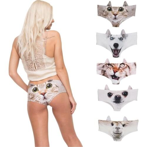Hot Animal Print Ear Panties Women Sexy Plus Size Silk Briefs Women Cute Seamless Mini Thong For Lady Сексуальные Трусики #W