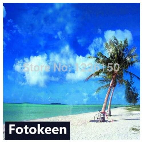 Preofessional 10*20ft/3*6m Hand Painted muslin backdrops 81-0008,sea & beach wedding photo Background , studio props photography