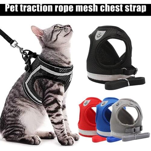Adjustable Breathable Pet Harness Dog Vests Pet Vest S M L No Pull Reflective Breathable Light Vest-Style Chests Straps Dropship