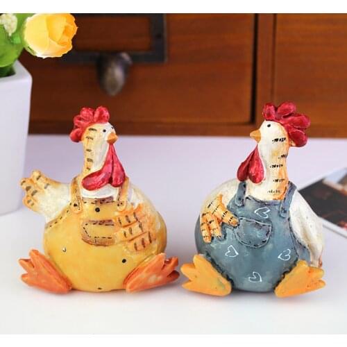 Garden Decoration Chicken Garden Couple Rooster Hens Bird Edge Seater Indoor Garden Accessories Outdoor Figuras Decorativas#g3