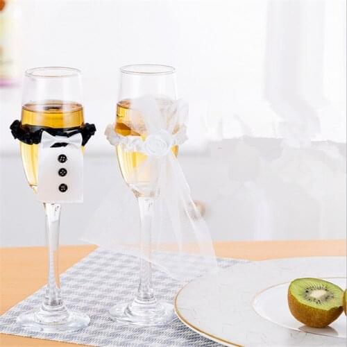 Wedding Decoration Table Decor Cover Bride Groom Glass Cup Set DIY Bride To Be Bridal Shower Bachelorette Party Decoration-S