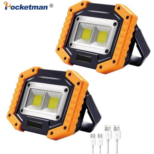 100W Super Bright LED Work Light Spotlight USB Rechargeable Work Lamp Emergency Light Searchlight Flashlight Use 18650 Battery