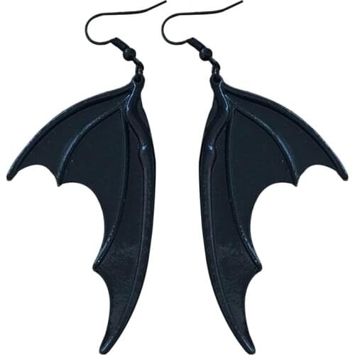 Dark Style Black Bat Wing Earrings New Victorian Gothic Vampire Bat Earrings Large Vampire Wing Earrings For Bat Lover Jewelry
