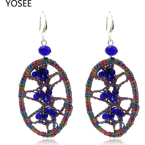 Vintage Earrings For Women New Jewelry Round Circle Bohemian Rhinestone Statement Wedding Dangle Drop Earring Jewelry