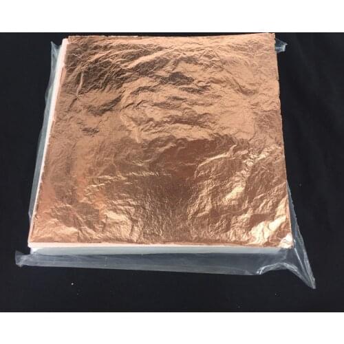 High Quality Genuine Copper Leaf with inter paper for Gilding and Craft Decoration 16x16 cm and 14x14 cm