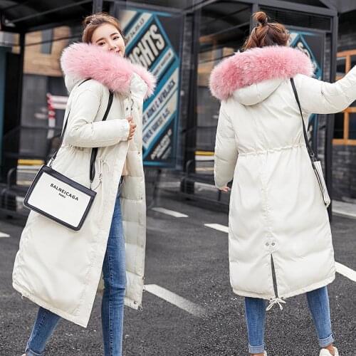 Women Jacket Winter Womens Clothing Casual Thick Warm Long Coat Woman+large Fur Hooded Ladies Parka 906LW646