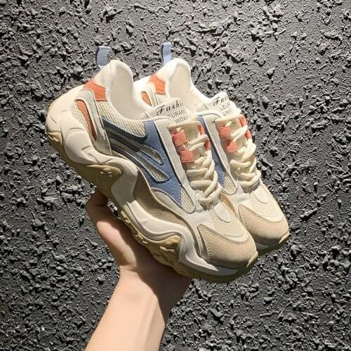 2021 Autumn Winter New Fashion Flats Platform Sports Sneakers Mesh Walking Breathable Women Shoes Casual Designer Running Shoes