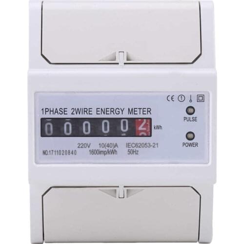 1 Phase 2 Wire DIN Rail Electronic Energy KWh Meter 10(40)A Power Consumption Watt Energy Meter